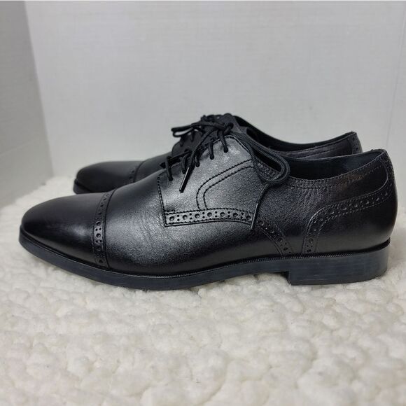 Cole Haan Grand Jefferson Oxfords Shoes Mens Size 11 Black Leather Cap Toe L main image 6